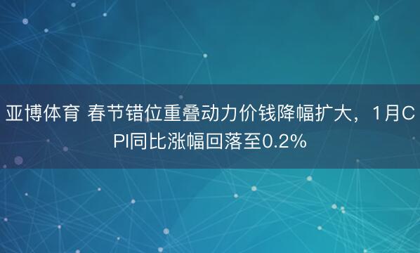 亚博体育 春节错位重叠动力价钱降幅扩大，1月CPI同比涨幅回落至0.2%
