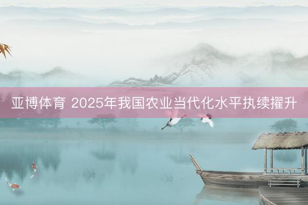 亚博体育 2025年我国农业当代化水平执续擢升