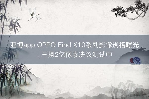 亚博app OPPO Find X10系列影像规格曝光， 三摄2亿像素决议测试中