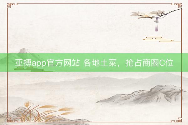 亚搏app官方网站 各地土菜，抢占商圈C位