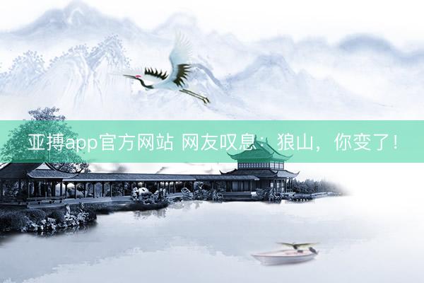 亚搏app官方网站 网友叹息:狼山,你变了!