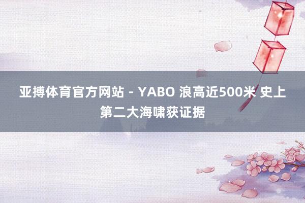 亚搏体育官方网站 - YABO 浪高近500米 史上第二大海啸获证据