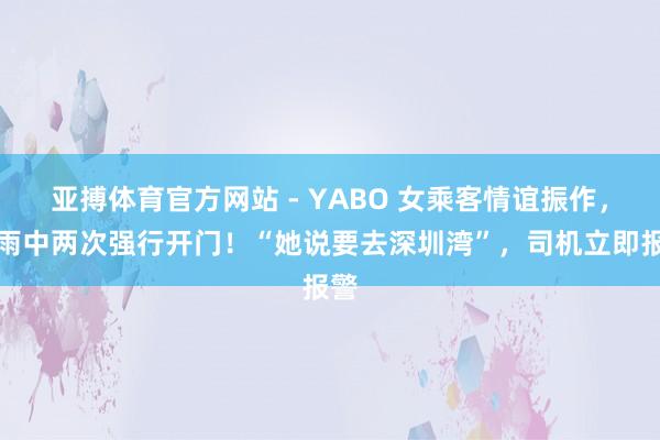 亚搏体育官方网站 - YABO 女乘客情谊振作，暴雨中两次强行开门！“她说要去深圳湾”，司机立即报警