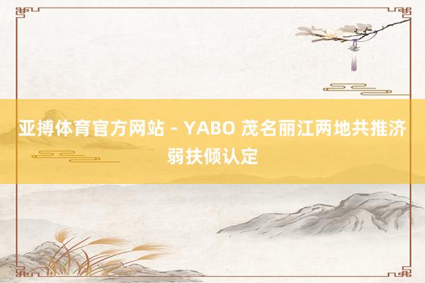 亚搏体育官方网站 - YABO 茂名丽江两地共推济弱扶倾认定