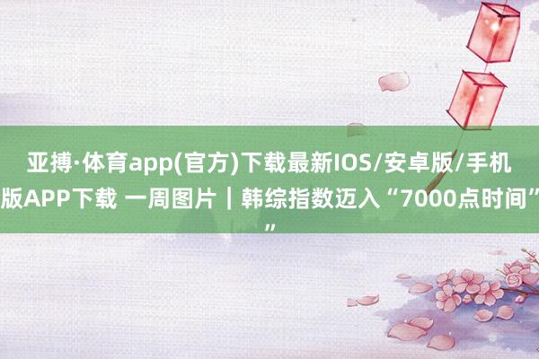 亚搏·体育app(官方)下载最新IOS/安卓版/手机版APP下载 一周图片｜韩综指数迈入“7000点时间”
