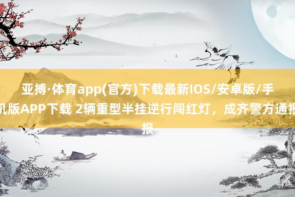 亚搏·体育app(官方)下载最新IOS/安卓版/手机版APP下载 2辆重型半挂逆行闯红灯，成齐警方通报