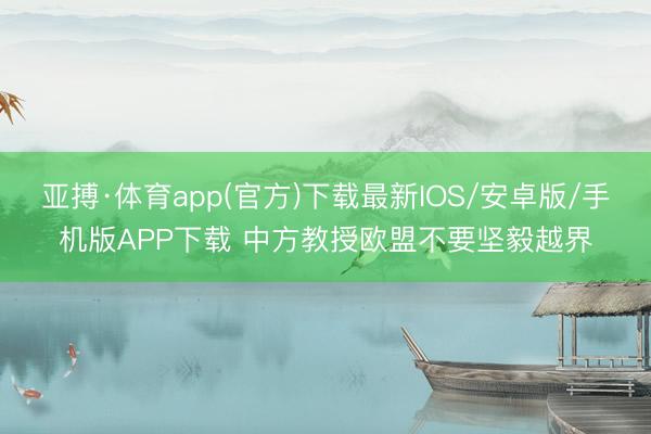 亚搏·体育app(官方)下载最新IOS/安卓版/手机版APP下载 中方教授欧盟不要坚毅越界