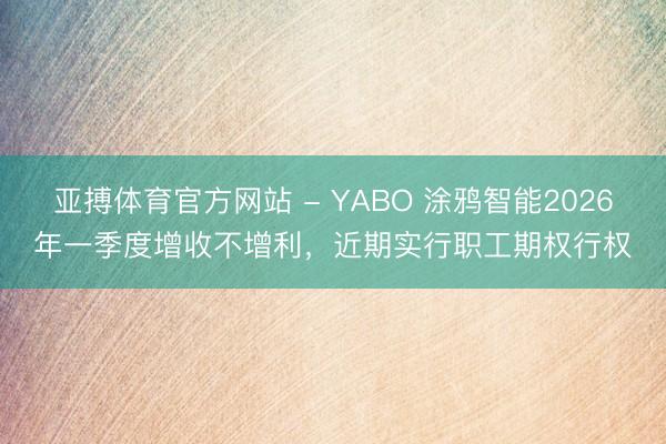 亚搏体育官方网站 - YABO 涂鸦智能2026年一季度增收不增利，近期实行职工期权行权