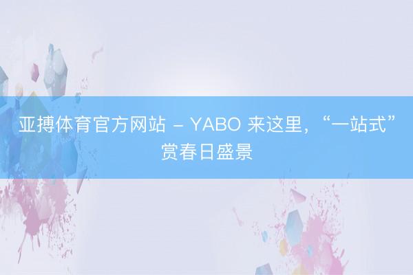 亚搏体育官方网站 - YABO 来这里，“一站式”赏春日盛景