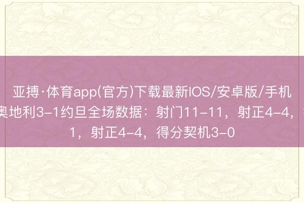亚搏·体育app(官方)下载最新IOS/安卓版/手机版APP下载 奥地利3-1约旦全场数据：射门11-11，射正4-4，得分契机3-0
