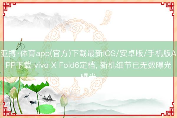 亚搏·体育app(官方)下载最新IOS/安卓版/手机版APP下载 vivo X Fold6定档， 新机细节已无数曝光